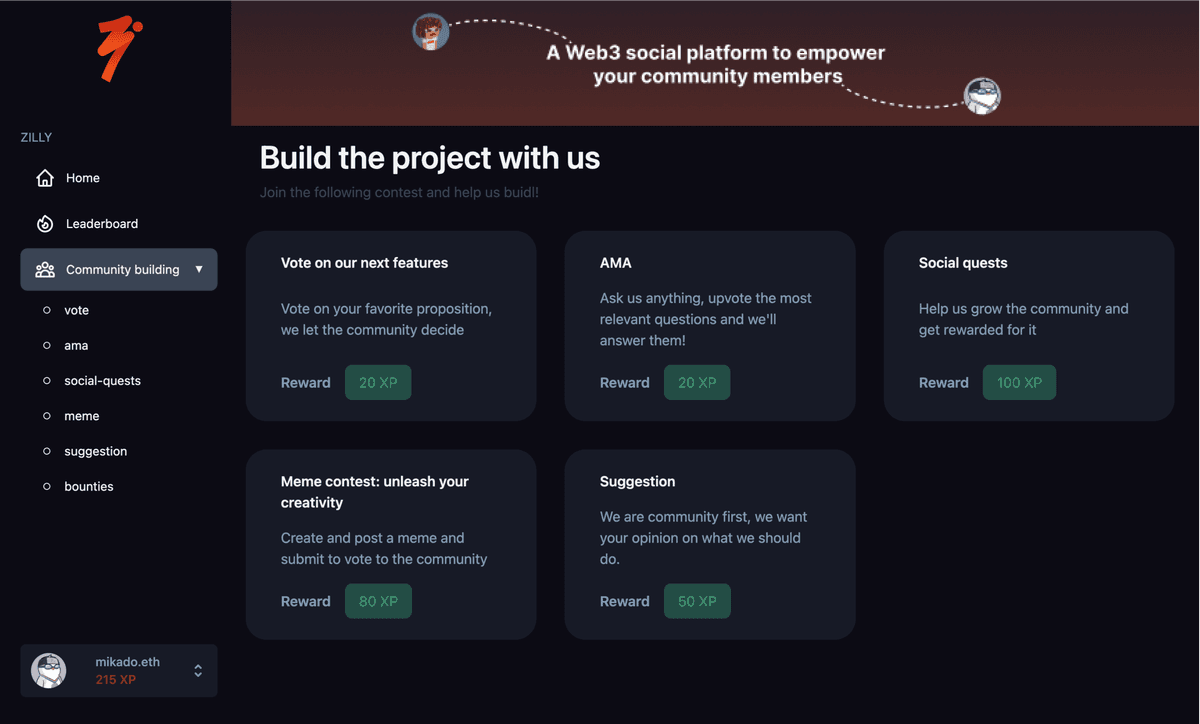 Zilly - Web3 social platform for communities